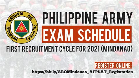 PHILIPPINE ARMY AFPSAT SCHEDULE 2021 .